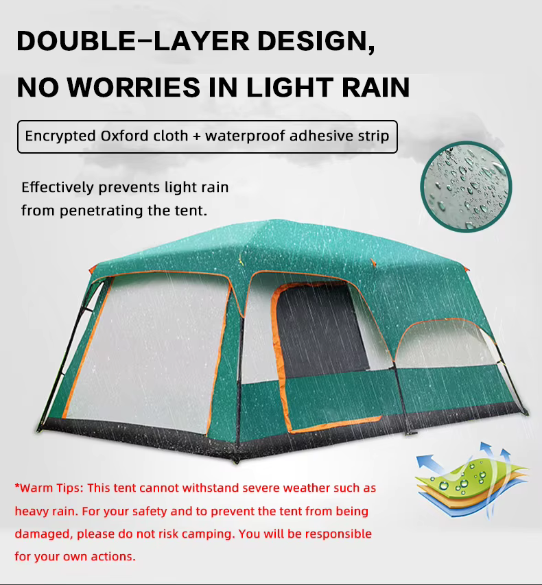 4/6 person waterproof outdoor family luxury camping tent - Camping Tent - 4