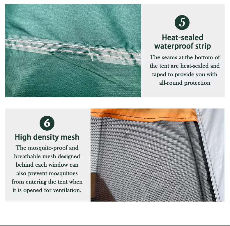 4/6 person waterproof outdoor family luxury camping tent - Camping Tent - 12