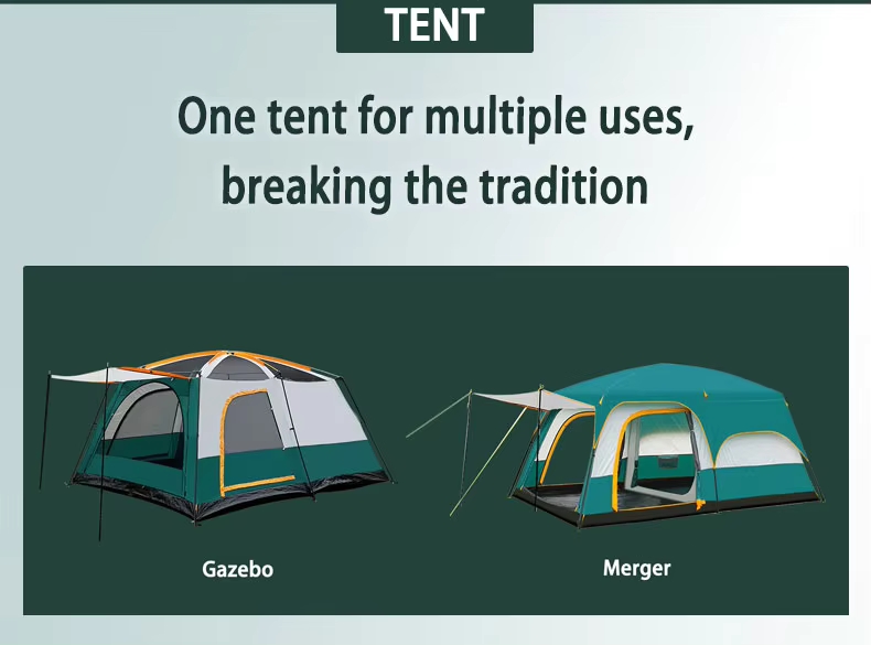 4/6 person waterproof outdoor family luxury camping tent - Camping Tent - 7
