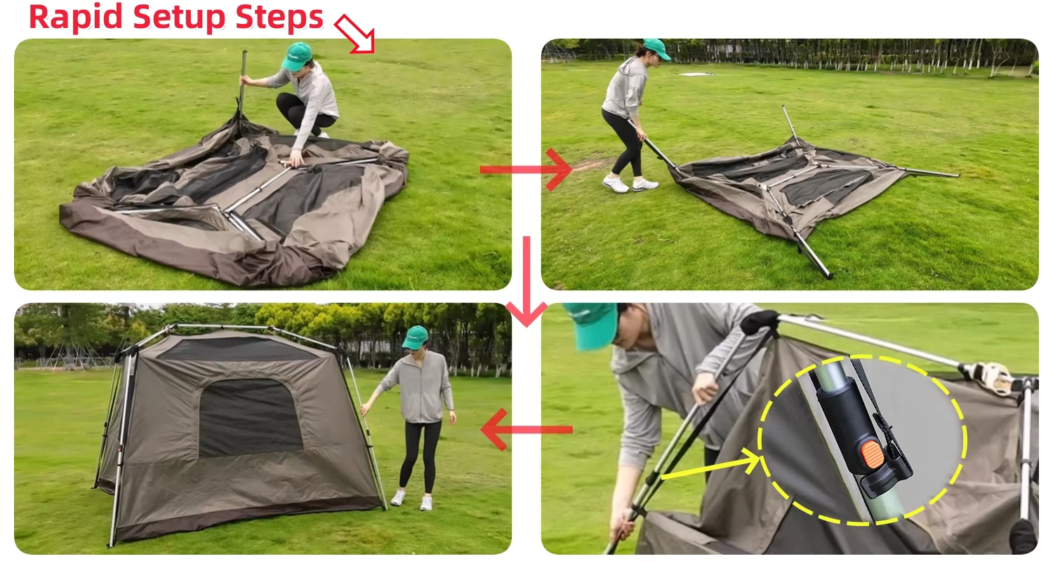 Portable Waterproof PU 3000mm Double Layer Camping Tent for 2 Person - Camping Tent - 3